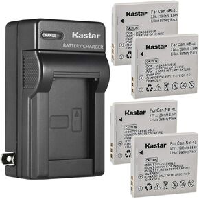 Kastar AC Wall Battery Charger استبدال Canon Digital Ixus 50 ، Digital IXUS 55 ، Digital Ixus 60 ، Digital IXUS 65 ، Digital IXUS 70 ، Digital IXUS 75 ، Digital IXUS 80 IS CAMERA