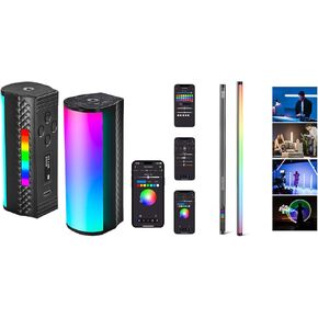 NEEWER TL97C Magnetic Handheld Light Wand 360° Full RGB Mini LED Video Light Stick with 2550mAh Battery, Dimmable CRI 97 with 17 Light Scenes for Photography, TL120C RGB Tube Light Included