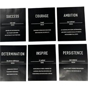 6PCs Motivational Wall Posters Stickers Set - Vinyl Wall Decals Positive Print Quotes for Office, Home, Gym Décor - Quote Stickers Easy Peel & Stick | Waterproof Durable Removable - Black