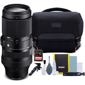 Sigma 100-400mm f/5-6.3 DG DN OS Contemporary Lens for L Mount Bundle with Street Camera System Gadget Bag and 64GB SDXC UHS-I Memory Card (3 Items)