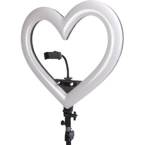 Heart Shaped LED Fill Light, Dazzling Light, Brightness Adjustment, Fixed Slot, USB Charging, Multifunctional Applications, for Photography Live Stream Makeup (US Plug)