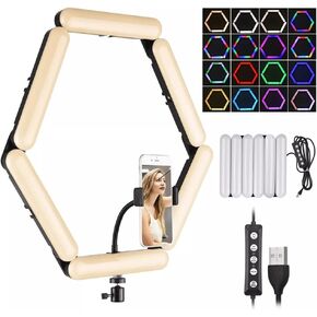 الربط القابل للطي 6 لوحات LED RGB ضوء الفيديو 3000K-6500K التصوير الفوتوغرافي قابلة للتصوير مصباح مع حامل أحذية باردة (اللون: A ، الحجم: 19.5 * 19 * 3CM)