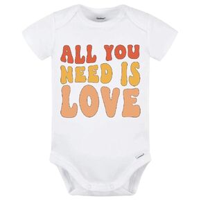 All You Need Is Love Baby Bodysuit Onesie (3-6M, White)