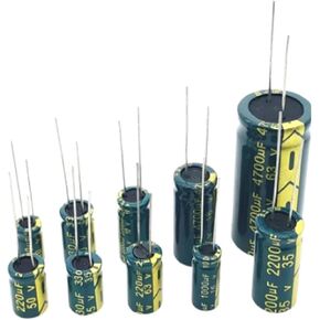 5 PCS 47uf 100uf 220uf 330uf 470uf 680uf 1000uf 1500uf 2200uf 10V 16V 25V 50V-450V LOW 9 CAPACITOR ALUMINUM عالية التردد (250V100UF 5PCS)