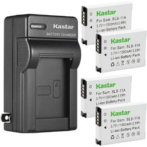 Kastar AC Wall Battern Charger استبدال بطارية Samsung SLB-11A SLB11A ، Samsung WB5000 ، WB5500 ، CL65 ، CL80 ، EX1 ، HZ25W ، HZ30W ، HZ35W ، HZ50W ، ST5000 ، ST5500 Camera Digital Camera in Kuwait