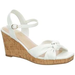 XAPPEAL Niyah - Women's Open Square Toe Knot Band Summer Wedge Sandals