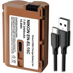 Synergy Digital Accessory Kit, Compatible with Nikon Z5 Mirrorless Digital Camera Includes: EM-USB-TYPEC-3B USB Cable, SDENEL15C Battery