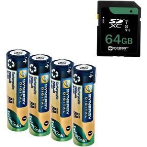 Synergy Digital Accessory Kit, Compatible with Kodak Pixpro FZ45 Digital Camera Includes: SB201 Battery, SY-SD64GB Memory Card