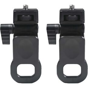 2 Pack Fill Light Clip，Ring Light Clip Adpater Replacement，Selfie Light Clip Mount Holder with 1/4 Screw Universal Connector for Phone Tripod Tablet Laptop Video Live Stream(Black)