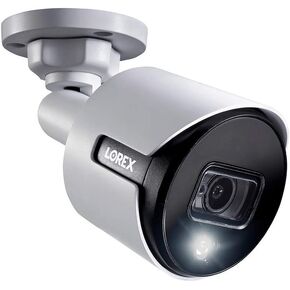 Lorex 5MP Super HD Weatherproof Indoor/Outdoor Add-On Analog Bullet Security Camera w/Warning Light and Remote-Triggered Sirens & Color Night Vision(Renewed)
