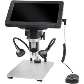 مجموعة إكسسوارات المجهر كاميرات تحضير الشريحة 12MP DM9 HD 7 بوصة 1200x مجهر رقمي مجهر صناعي مجهر (بدون بطارية) (بدون BATT