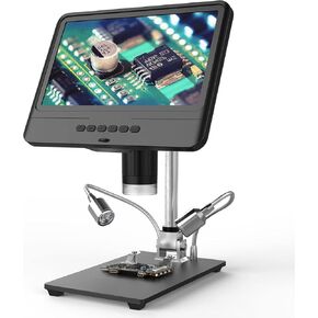 Microscope Accessories kit Slide Preparation camer 8.5 Inch LCD Display Screen 5X-1200X Digital Microscope 1280 * 800 Adjustable 1080P Microscope Accessories (with Batter