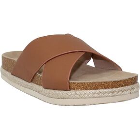Sobeyo Womens Platform Sandals Wedge Flatform Slides Criss Cross Strap Espadrilles