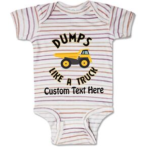 Cute Rascals Custom Baby Bodysuit Dumps like A Truck Dump Truck Trucks Boy & Girl Baby Clothes Cotton