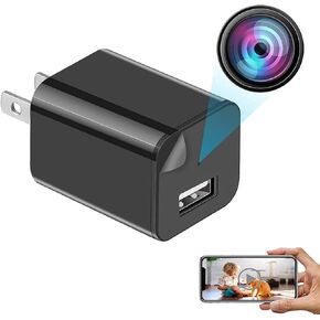 AersGu 2025 Update Indoor Surveillance Camera with Motion Detection,WiFi HD 1080P Indoor Home Security Camera Hidden Spy Detector-A1