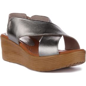 Justinreess Flora Women's Leather Leather Sandal with Witched Back for Comfort Fit
