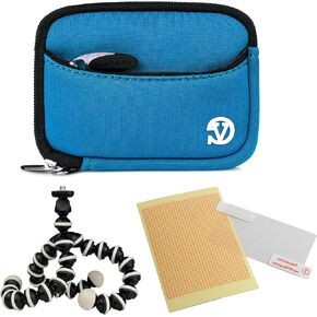 VanGoddy Mini Glove Sleeve Pouch Case for Kodak EasyShare M340, C140, M380, M550, M530, M341, M381, M575, M590, Touch, Mini Digital Cameras (Sky Blue) and Screen Protector and Mini Tripod Stand