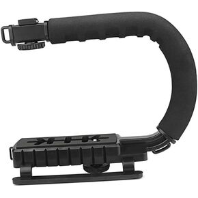 NUOBESTY U Shape Camera Stabilizer Handle Grip for DSLR Camcorder with Hot Shoe Design Skid Pads Handle for Comfort and Moveable Screw for Versatile Mounting