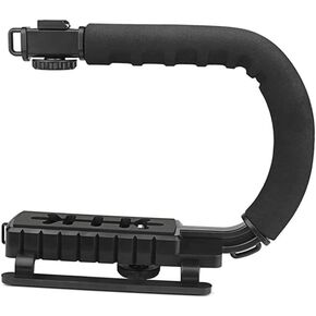 NUOBESTY U Shape Camera Stabilizer Grip with Handle and Skid Pads for DSLR and Camcorder Three Hot Shoe Design for Clearer Photos and Added Accessories