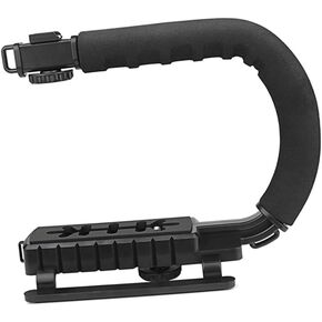 U Shape Camera Stabilizer Grip Handle with Hot Shoe Design for DSLR Camcorder Video Skid Pads Handle for Comfort Moveable Screw for Versatile Mounting