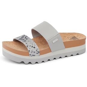 Reef Women's Cushion Vista Hi Slide Sandal, Snake Duo, 12