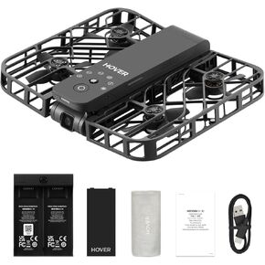 X1 Drone with Camera, Self-Flying Camera Drone with Follow Me Mode, Foldable Mini Drone with HDR Video Capture, Palm Takeoff, Intelligent Flight Paths, Hands-Free Control Black (Combo)