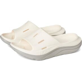 Hoka Unisex Ora Recovery Slide 10 Sandals, Alabaster/Stardust, US Men