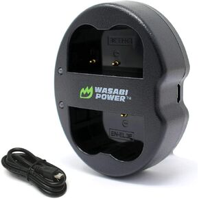 Wasabi Power Dual USB Battery Charger Compatible with Nikon EN-EL3e and Nikon D50, D70, D70s, D80, D90, D100, D200, D300, D300S, D700