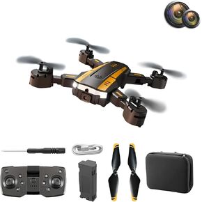 T6 Drone with Dual Cameras, One Click Takeoff And Landing, 540 ° Intelligent Obstacle Avoidance, Gesture Recognition, Intelligent Hovering, Ideal for Men's Halloween/Christmas/Birthday/New Year Gifts (Blue)