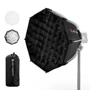 K & F Concept 15.7 "/40 سم ناعم Softbox Mini Mount ، ومساء سريع للطي سريع التوافق مع ضوء الفيديو LED PL-60B مع الناشرون/شبكة العسل/الحقيبة
