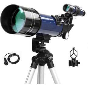 Telescope for Kids Adults Beginners 70mm Aperture 400mm BAK4 Prism FMC Lens Astronomical Refractor Telescope for Astronomy with Smartphone Mount