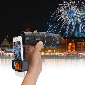 16x52mm Zoom Hiking Monocular Telescope Lens Camera HD Scope Hunting with Phone Clip Holder