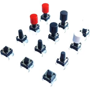 20pcs/lot 6x6mm 10Sizes 4PIN Tactile Tact Push Button Switchs Caps Direct Plug-in Self-Reset DIP Dropshipping (Color : 6x6x6 Mm)(6x6x5 Mm)