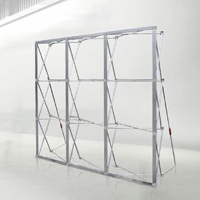 Emerging Exhibition Stand with Tensioned Fabric, Portable Exhibition Shelf with 2 Support Bars, Background Armor for Wedding Events/Birthday Parties (2.3x3.8m (7,5x12.5ft))