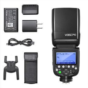 فلاش كاميرا V860IIII-C لـ Canon ، 2.4G HSS 1/8000S ، 480 وميض كامل القوة ، بطارية LI-ION 7.2V/2600MAH ، 0.01-1.5S وقت إعادة التدوير ، 10 مستويات مصباح النمذجة LED