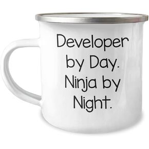 Developer By Day Ninja By Night Gifts from Men to Developer Camping Mug for Christmas