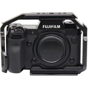 Compatile for FujiFilm XH2/XH2S Camera Cage - Aluminum Rig with Arca Base,NATO Rail,ARRI Threads fits DJI RS Stabilizer-for FujiFilm X-H2/X-H2S Vlog Video Shooting