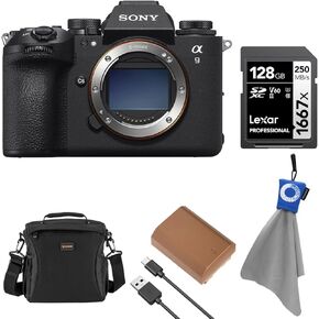 Sony Alpha a9 III Mirrorless Camera, Bundle with 128GB UHS-II SDXC Memory Card, NP-FZ100 Lithium-Ion Battery, Bag, Cleaning Cloth