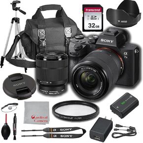 Sony Alpha a7 III Mirrorless Digital Camera with 28-70mm Lens, 32GB Card, Tripod, Case, and More (18pc Bundle)