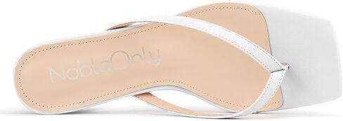 NobleOnly Women's Flip Flop Heels Thong Sandals Heeled Mules for Women Square Open Toe Low Kitten Heels Dress Casual 1.4 Inches Sandals in Kuwait