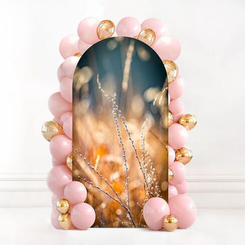 7.2FT Wedding Arch Backdrop Cover Backyard Spandex Fitted Round Top Arch Stand Covers for Birthday Party Baby Shower Banquet Decoration in Saudi Arabia
