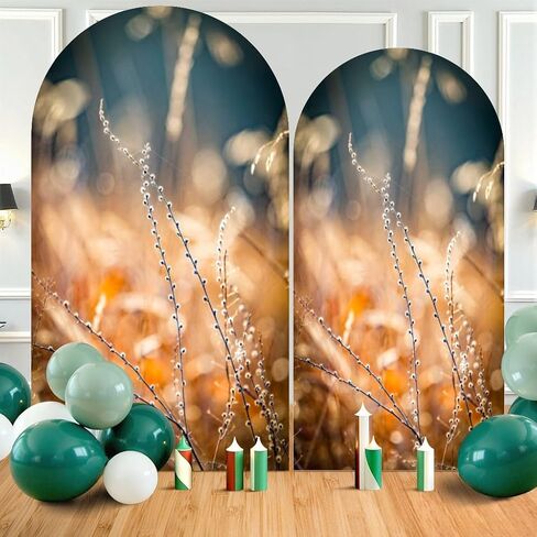 7.2FT Wedding Arch Backdrop Cover Backyard Spandex Fitted Round Top Arch Stand Covers for Birthday Party Baby Shower Banquet Decoration in Saudi Arabia