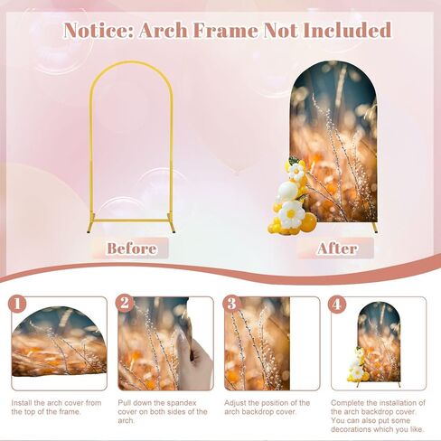 7.2FT Wedding Arch Backdrop Cover Backyard Spandex Fitted Round Top Arch Stand Covers for Birthday Party Baby Shower Banquet Decoration in Saudi Arabia