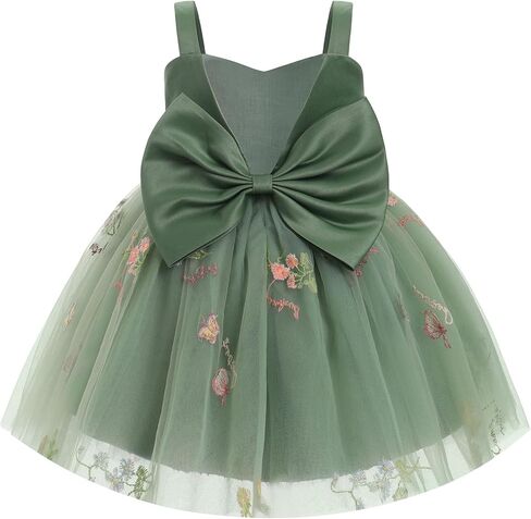 OBEEII Toddler Flower Girl Dress for Wedding Floral Embroidery Tulle Princess Dress Girls Birthday Pageant Formal Ball Gown in Saudi Arabia