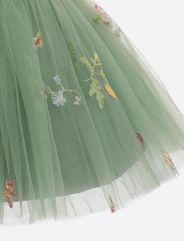 OBEEII Toddler Flower Girl Dress for Wedding Floral Embroidery Tulle Princess Dress Girls Birthday Pageant Formal Ball Gown in Saudi Arabia