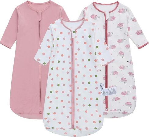 Sleep Sack Long Sleeve 3 Pack 100% Cotton Baby Wearable Blanket Long Sleeve Sleeping Sack for Infant 0-18 Months in Kuwait