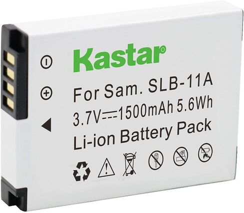 Kastar AC Wall Battern Charger استبدال بطارية Samsung SLB-11A SLB11A ، Samsung WB5000 ، WB5500 ، CL65 ، CL80 ، EX1 ، HZ25W ، HZ30W ، HZ35W ، HZ50W ، ST5000 ، ST5500 Camera Digital Camera in Kuwait