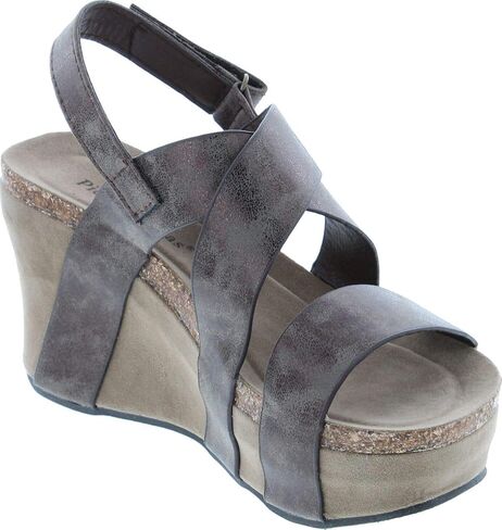 Pierre Dumas Women's Hester-5 Vegan Leather Strappy Wedge Sandals in Saudi Arabia