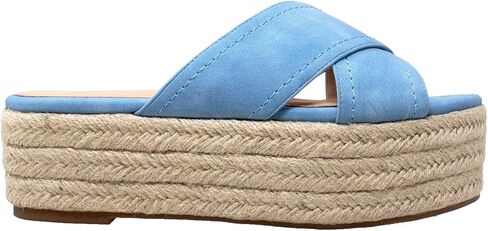 SOBEYO Womens Platform Sandals Wedge Flatform Slides Criss Cross Strap Espadrilles in Kuwait