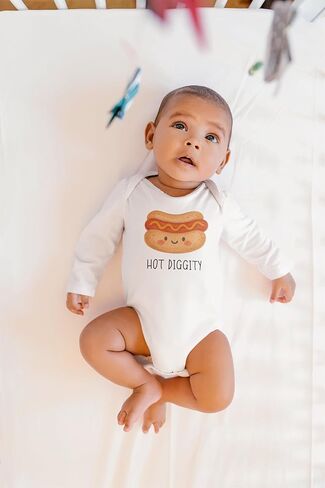 Hot Diggity Funny Baby Bodysuit, Toddler & Kids T-Shirt – Cute Hot Dog Graphic Tee for Boys & Girls in Saudi Arabia